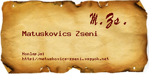 Matuskovics Zseni névjegykártya